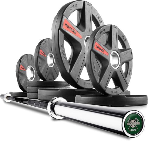 XMark LUMBERJACK Weight Bar, Olympic Barbell with Weight Plates in Kuwait