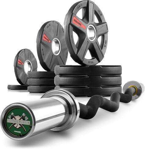 XMark LUMBERJACK Weight Bar, Olympic Barbell with Weight Plates in Kuwait