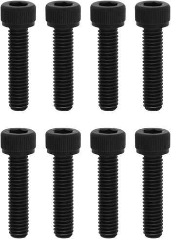 8pcs براغي بديل M6x25mm مسامير رأس المقبس المعدنية مسامير رأس البراغي للدراجة البخارية SCS SCS ICS متري براغي (أسود) in Kuwait