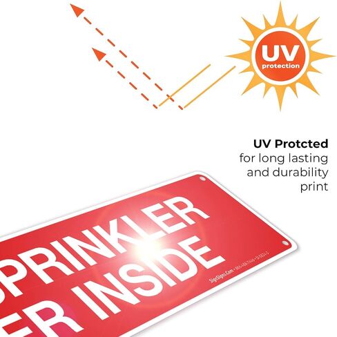 Fire Sprinkler Riser Inside Sign, Fire Safety Sign, (2 Pack) 3x12 Inches, 4 Mil Vinyl Decal Stickers UV Protected, Made in USA in Saudi Arabia
