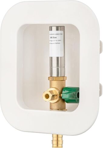(1 Pack) Lidertik 1/2 NPT inch Thread or Sweat Pre-Assembled Ice Maker Outlet Box Valve 1/4 inch Recessed Refrigerator Water Line Wall Box with Shut Off Valve LI-ZBQH-510-LK in Saudi Arabia