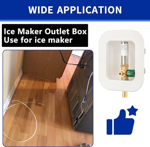 (1 Pack) Lidertik 1/2 NPT inch Thread or Sweat Pre-Assembled Ice Maker Outlet Box Valve 1/4 inch Recessed Refrigerator Water Line Wall Box with Shut Off Valve LI-ZBQH-510-LK in Saudi Arabia