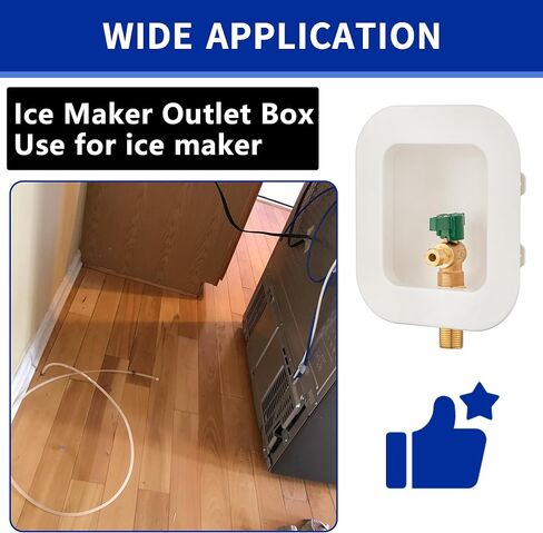 (1 Pack) Lidertik 1/2 NPT inch Thread or Sweat Pre-Assembled Ice Maker Outlet Box Valve 1/4 inch Recessed Refrigerator Water Line Wall Box with Shut Off Valve LI-ZBQH-510-LK in Saudi Arabia