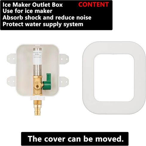 (1 Pack) Lidertik 1/2 NPT inch Thread or Sweat Pre-Assembled Ice Maker Outlet Box Valve 1/4 inch Recessed Refrigerator Water Line Wall Box with Shut Off Valve LI-ZBQH-510-LK in Saudi Arabia