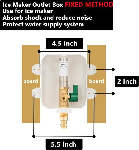 (1 Pack) Lidertik 1/2 NPT inch Thread or Sweat Pre-Assembled Ice Maker Outlet Box Valve 1/4 inch Recessed Refrigerator Water Line Wall Box with Shut Off Valve LI-ZBQH-510-LK in Saudi Arabia