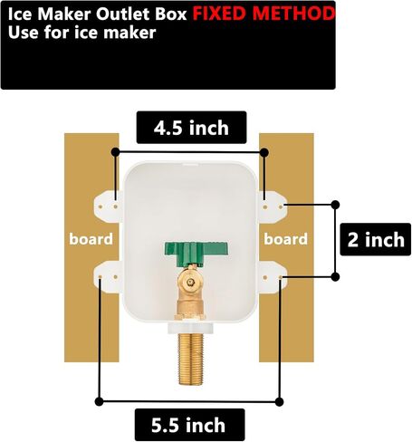 (1 Pack) Lidertik 1/2 NPT inch Thread or Sweat Pre-Assembled Ice Maker Outlet Box Valve 1/4 inch Recessed Refrigerator Water Line Wall Box with Shut Off Valve LI-ZBQH-510-LK in Saudi Arabia