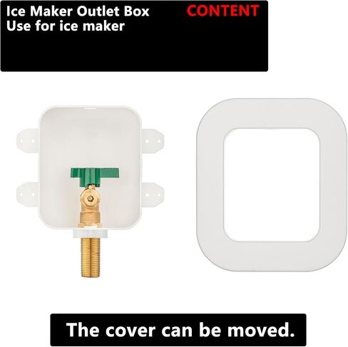 (1 Pack) Lidertik 1/2 NPT inch Thread or Sweat Pre-Assembled Ice Maker Outlet Box Valve 1/4 inch Recessed Refrigerator Water Line Wall Box with Shut Off Valve LI-ZBQH-510-LK in Saudi Arabia