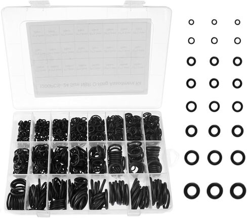 18 Size 270 Pcs O Rings Assortment Kit, Nitrile Rubber Gasket Sealing O-Ring Set for Car, Automotive, Faucet, Hose, Vehicle Repair, Pressure Washer Plumbing Air or Gas, Resist Oil Heat, Green in Kuwait