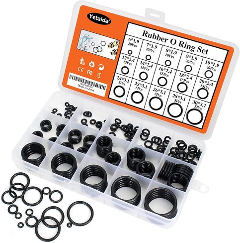 18 Size 270 Pcs O Rings Assortment Kit, Nitrile Rubber Gasket Sealing O-Ring Set for Car, Automotive, Faucet, Hose, Vehicle Repair, Pressure Washer Plumbing Air or Gas, Resist Oil Heat, Green in Kuwait