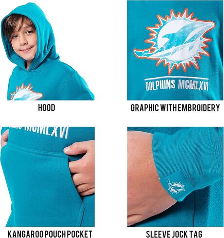 Ultra Game NFL Boys Soft Fleece Pullover Hoodie Sweatshirt in Saudi Arabia