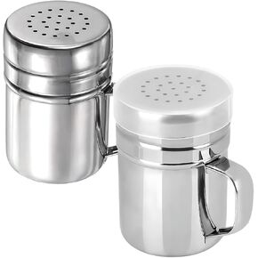 الملح الفولاذ المقاوم للصدأ الملح شاكر - شاكر الملح السكر متعدد الاستخدامات ورشاش الفشار مع مقبض الغطاء والغسيضة | 6 أوقية ، حزمة 2 in Kuwait