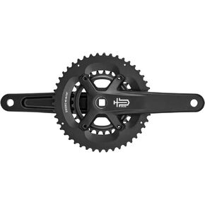 Microshift Sword Black 2x Crankset - 9 سرعات ، 46/29T ، 110/80 Asym BCD ، JIS Square Taper Spindle Interface ، Black in Kuwait