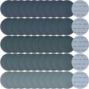 6 Inch 50 Pcs Wet Dry Sanding Discs Hook and Loop,320 400 600 800 1000 Assorted Grit Waterproof Sandpaper Silicon Carbide for Random Orbital Sander, Automotive Wood Metal Polishing & Sanding in Kuwait
