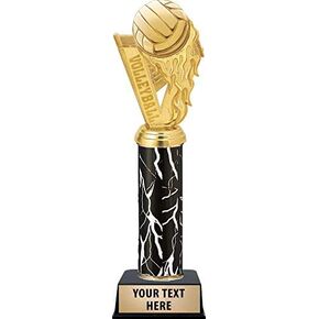 Crown Awards Volleyball Fireball Trophies, Personalized Black Lightning Volleyball Fireball Trophy, Custom Engraving Included Prime in Saudi Arabia