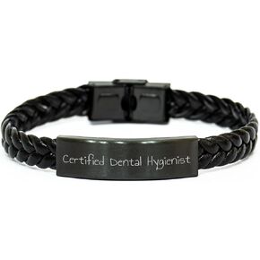 هدية صحة الأسنان ، هدايا عيد ميلاد فريدة من نوعها ، ونقلت معتمدة من أخصائي صحة الأسنان - سوار جلدي متشابك للنساء الرجال أصدقاء in Kuwait