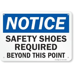 SmartSign "Notice - Safety Shoes Required Beyond this Point" Sign | 7" x 10" Plastic in Kuwait