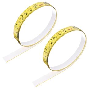 2PCS Steel Self-Adhesive Measuring Tape, Tape Measure Self Adhesive, 110cm or 43inch Imperial and Metric Tapes with Adhesive Backing, Left to Right Sticky Measure Tapes for Woodworking, Yellow in Saudi Arabia