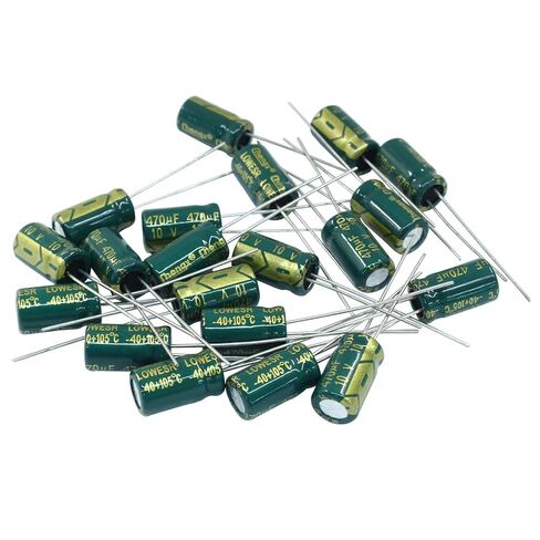 Hordion 20PCS 25V 470UF Electrolytic Capacitor, 0.31x0.47in High Frequency Aluminum Electrolytic Capacitors for TV LCD Monitor Game DIY Projects in Saudi Arabia