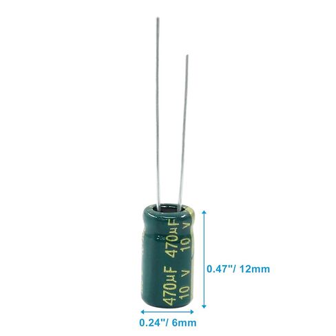 Hordion 20PCS 25V 470UF Electrolytic Capacitor, 0.31x0.47in High Frequency Aluminum Electrolytic Capacitors for TV LCD Monitor Game DIY Projects in Saudi Arabia