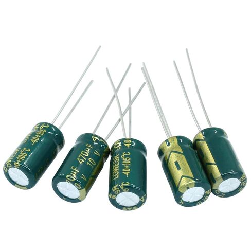 Hordion 20PCS 25V 470UF Electrolytic Capacitor, 0.31x0.47in High Frequency Aluminum Electrolytic Capacitors for TV LCD Monitor Game DIY Projects in Saudi Arabia