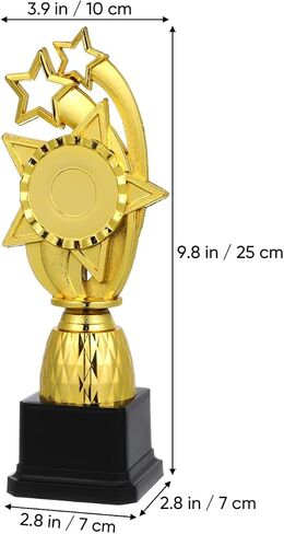 Golden Plastic Kids Trophy - 9.84 بوصة جائزة الكأس متعددة الوظائف لتخرج رياض الأطفال ، وزينة الفصول الدراسية ، والمسابقات ، والاحتفالات in Kuwait