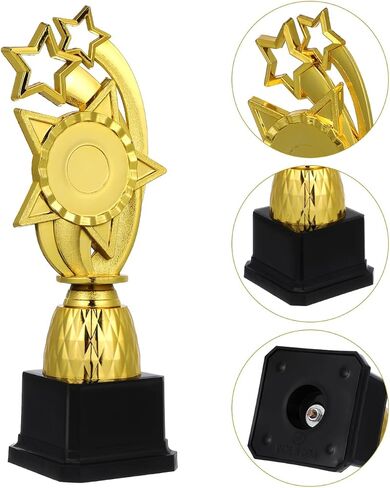 Golden Plastic Kids Trophy - 9.84 بوصة جائزة الكأس متعددة الوظائف لتخرج رياض الأطفال ، وزينة الفصول الدراسية ، والمسابقات ، والاحتفالات in Kuwait