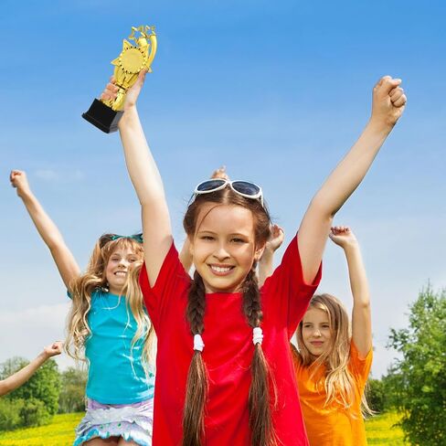 Golden Plastic Kids Trophy - 9.84 بوصة جائزة الكأس متعددة الوظائف لتخرج رياض الأطفال ، وزينة الفصول الدراسية ، والمسابقات ، والاحتفالات in Kuwait