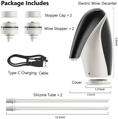 Aerator النبيذ الكهربائي ، CorporateGiftpro Electric Wine Decanter ، موزع النبيذ ، صب النبيذ ، إكسسوارات النبيذ Plans Proting وهدايا النبيذ لمحبي النبيذ in Kuwait