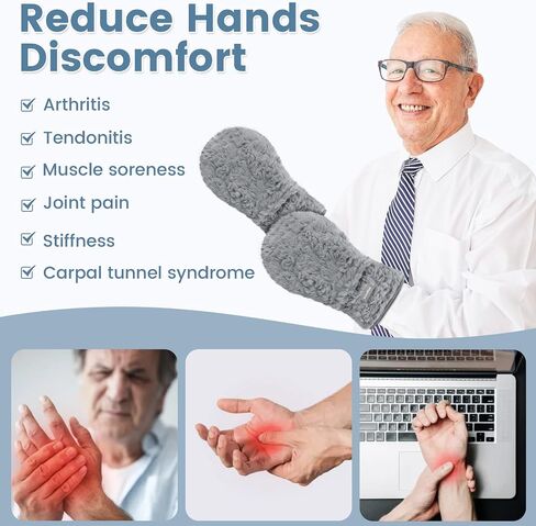 SuzziPad Heated Gloves for Arthritis Hands, Microwavable Arthritis Gloves for Women for Pain, Stiff Joints, Carpal Tunnel, Trigger Finger, Washable Hand Warmers, Hand Heating Pad Gifts for Elderly in Kuwait