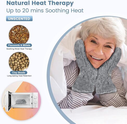 SuzziPad Heated Gloves for Arthritis Hands, Microwavable Arthritis Gloves for Women for Pain, Stiff Joints, Carpal Tunnel, Trigger Finger, Washable Hand Warmers, Hand Heating Pad Gifts for Elderly in Kuwait