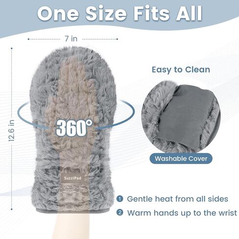 SuzziPad Heated Gloves for Arthritis Hands, Microwavable Arthritis Gloves for Women for Pain, Stiff Joints, Carpal Tunnel, Trigger Finger, Washable Hand Warmers, Hand Heating Pad Gifts for Elderly in Kuwait