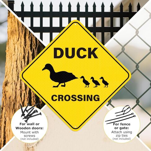 2 Pack Duck Crossing Sign 12x12 Inch Engineer Grade Almency Aluminium Animal Purting Signs Protect Duck Black Text with yellow background in Kuwait