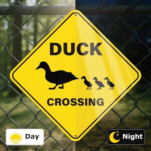2 Pack Duck Crossing Sign 12x12 Inch Engineer Grade Almency Aluminium Animal Purting Signs Protect Duck Black Text with yellow background in Kuwait