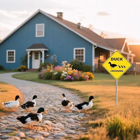 2 Pack Duck Crossing Sign 12x12 Inch Engineer Grade Almency Aluminium Animal Purting Signs Protect Duck Black Text with yellow background in Kuwait