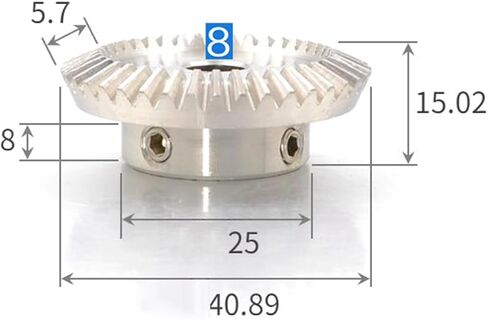 Small Bevel Gear, 1pc 1 Modules 20T/40T Stainless Steel Bevel Gear for Motor, Speed Ratio 1:2, Bore 10mm(1 Modulus 40 Teeth,Bore 8mm) in Saudi Arabia
