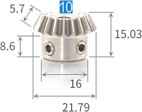 Small Bevel Gear, 1pc 1 Modules 20T/40T Stainless Steel Bevel Gear for Motor, Speed Ratio 1:2, Bore 10mm(1 Modulus 40 Teeth,Bore 8mm) in Saudi Arabia