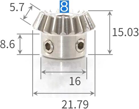 Small Bevel Gear, 1pc 1 Modules 20T/40T Stainless Steel Bevel Gear for Motor, Speed Ratio 1:2, Bore 10mm(1 Modulus 40 Teeth,Bore 8mm) in Saudi Arabia