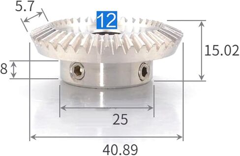 Small Bevel Gear, 1pc 1 Modules 20T/40T Stainless Steel Bevel Gear for Motor, Speed Ratio 1:2, Bore 10mm(1 Modulus 40 Teeth,Bore 8mm) in Saudi Arabia