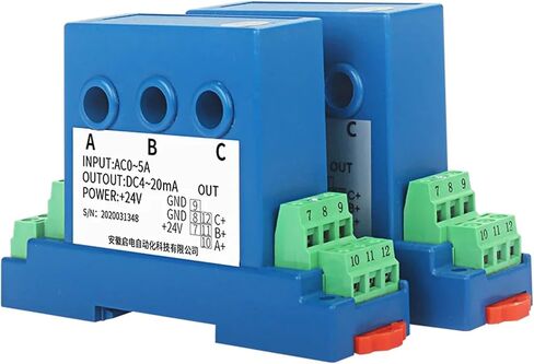 1PCS Three-Phase AC Current Transmitter AC5A10A to 4-20mA0-10V Output Power Sensor Module(4-20mA Out,3XAC 0-20A_8MM_DC24V Power Supply) in Saudi Arabia