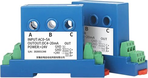 1PCS Three-Phase AC Current Transmitter AC5A10A to 4-20mA0-10V Output Power Sensor Module(4-20mA Out,3XAC 0-20A_8MM_DC24V Power Supply) in Saudi Arabia