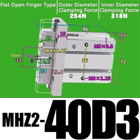 MHZ2-10/16/25/32/40D1/D2/D3 Pneumatic Finger Cylinder Parallel Gripper Side Thread Aluminium Clamps(MHZ2-32D3) in Kuwait
