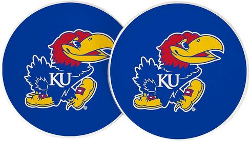Desert Cactus University of Kansas Car Coaster Jayhawks KU Absorbent Sandstone Car Cup Coasters Set of 2 (Design A) in Saudi Arabia