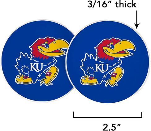 Desert Cactus University of Kansas Car Coaster Jayhawks KU Absorbent Sandstone Car Cup Coasters Set of 2 (Design A) in Saudi Arabia