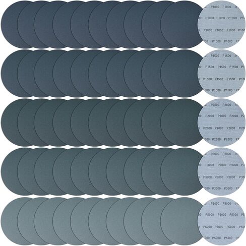 6 بوصة 50 PCS أقراص الصنفرة الجافة الرطبة الخطاف وحلقة 320 400 600 800 1000 كربيد الصنفرة المقاوم للماء من الصنفرة المدارية العشوائية in Kuwait