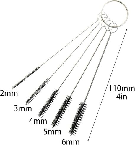 MEETOOT 15-Piece 4-Inch Nylon Tube Brush Set, Straw Cleaning Brush, Carburetor Cleaning Brush, Small Wire Brush, Cleaning Tools, Black in Saudi Arabia