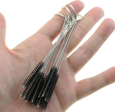 MEETOOT 15-Piece 4-Inch Nylon Tube Brush Set, Straw Cleaning Brush, Carburetor Cleaning Brush, Small Wire Brush, Cleaning Tools, Black in Saudi Arabia