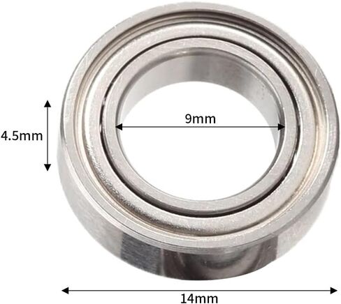 BORDSTRACT MR149ZZ Deep Groove Ball Bearings, 10pcs 9mm x 14mm x 4.5mm Bearing Steel Micro Machine Parts Double Sided Metal Sealed Power Transmission Bearings for Rotating Machinery in Saudi Arabia