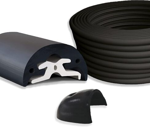Tessilmare 'Radial' Boat Rup Rail Kit | 1-5/8 "× 52 'RUB RAIL + 2 CAPS END + 1 COON CAP | Marine PVC Rail Fender للقوارب وتفوق القوارب | تركيب سهلة التثبيت على البرودة-لا يوجد تسخين مطلوب in Saudi Arabia