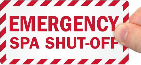 SmartSign "Emergency Spa Up-Off" حزمة 5 علامات | 2.5 "× 5" فينيل مغلفة ، مصنوع في الولايات المتحدة الأمريكية in Saudi Arabia