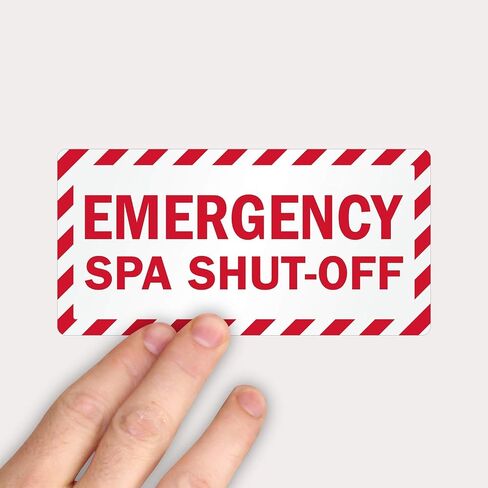 SmartSign "Emergency Spa Up-Off" حزمة 5 علامات | 2.5 "× 5" فينيل مغلفة ، مصنوع في الولايات المتحدة الأمريكية in Saudi Arabia